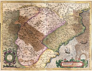 Aragon och Katalonien, Spanien (gravyr av Gerardus Mercator