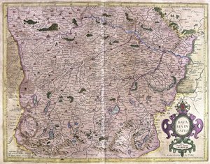 Bayern, Tyskland (gravyr av Gerardus Mercator
