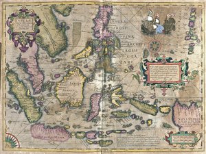 Östra Indien med Borneo och Filippinska (gravyr av Gerardus Mercator