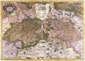 Tyskland, Tjeckoslovakien och Polen (gravyr av Gerardus Mercator