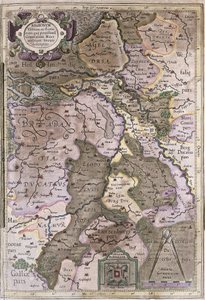Holland och Brabant, Belgien (gravyr av Gerardus Mercator