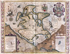 Isle of Rugen, Tyskland (gravyr av Gerardus Mercator