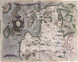 Norra Östersjöregionen, Riga, Lettland (gravyr av Gerardus Mercator