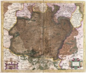 Thuringen, Tyskland (gravyr av Gerardus Mercator