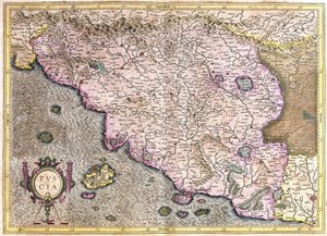 Toscana, Italien (gravyr av Gerardus Mercator