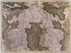 Namnlös karta över Brabant: Belgien och Nederländerna (gravyr av Gerardus Mercator