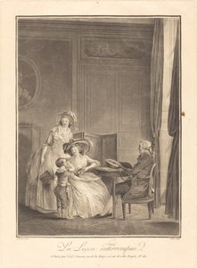Den avbrutna lektionen av Geraud Vidal after Nicolas Lavreince