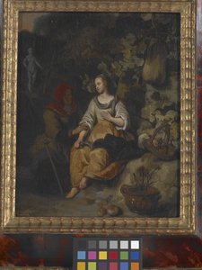 Vertumnus och Pomona (olja på trä)
