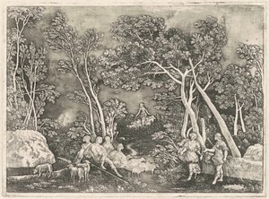 Nymfer i ett landskap av Gerhard Janssen