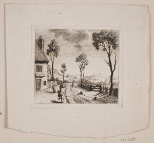 Landskap med springande pojke av Gerhard Ludvig Lahde