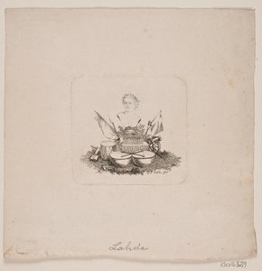 Vinjett med byst av Sophron av Gerhard Ludvig Lahde