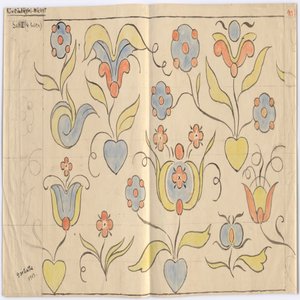 Oslo konsthantverksmuseum: Sal I (mot gatan). Blad nr 11 av Gerhard Munthe