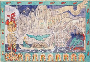 Jättens lya - Munthe, Gerhard (1849-1929) - 1892 - Akvarell, Gouache på papper - 78,5x112,9 - National Museum of Art, Oslo