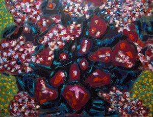Abstract Floral I, 2023 (olja på duk) av Gerhardt Isringhaus