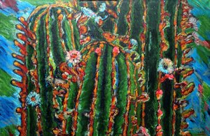 Blooming Cactus, 2013 (olja på duk)