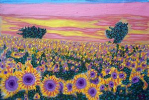 Sunflower Field, 2024 (olja på duk) av Gerhardt Isringhaus