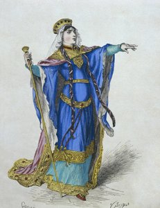 Merovingisk drottning, illustration från 