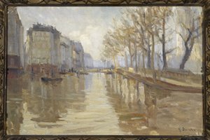 Quai Montebello (1910 översvämningar) av Germain Eugene Bonneton