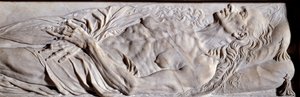 Delar av begravningsmonumentet Valentine Balbiani (1518-1572), hustru till Rene de Birague. Lågrelief i marmor