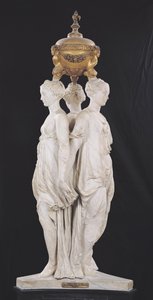 De tre nåderna, begravningsmonument med hjärtat av Henri II (1519-59) 1559 (marmor)