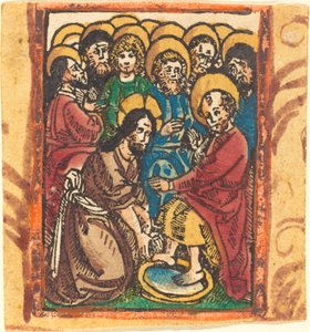 Kristus tvättar apostlarnas fötter av German 15th Century