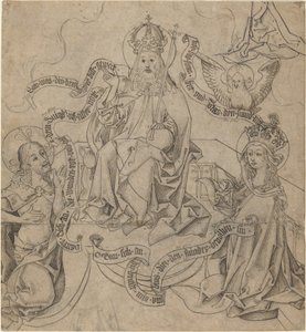 Kristus och Maria i förbön hos Gud Fadern av German 15th Century
