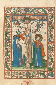 Kristus på korset med änglar av German 15th Century