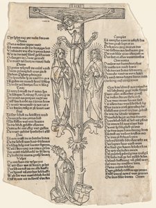 Kristus på korset med påven Pius II av German 15th Century