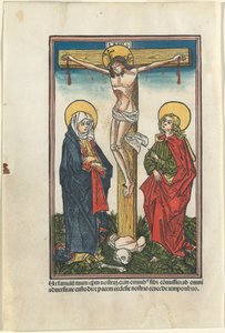 Kristus på korset med Jungfrun och Johannes av German 15th Century