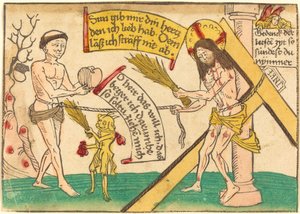 Jesus lockar de trogna till hjärtat av German 15th Century