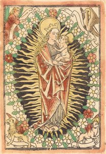 Madonna och barn i en radband av German 15th Century
