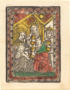 Tillbedjan av Magi av German 15th Century