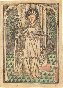 Sankta Ursula som beskyddare av German 15th Century or Master of the Protective Saints of Cologne
