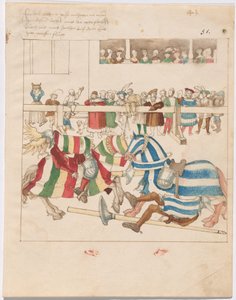 Mock Joust of War med fasta sköldar av German 16th Century