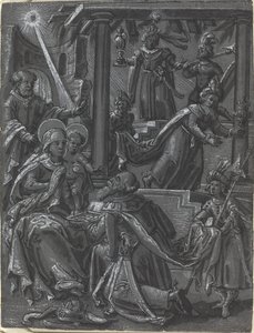 Tillbedjan av kungarna [recto] av German 16th Century
