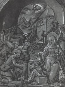 Kristi födelse [verso] av German 16th Century