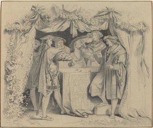 Män som kastar tärningar av German 19th Century