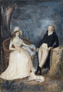 Charlotte von Stein och Johann Wolfgang von Goethe i samtal, andra hälften av 1700-talet.