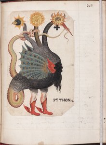 Python från: Alchemical and Rosicrucian Compendium, ca 1760