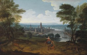 Utsikt över Frankfurt am Main från väster, 1700-talet