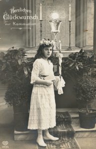 Kort för första kommunionen (svartvitt foto) av German Photographer