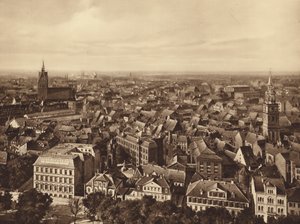 Hjärtat av den gamla staden, Hannover (svartvitt foto)