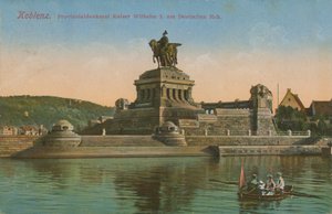 Monument över kejsar Wilhelm I, Koblenz. Vykort skickat 1913. av German Photographer