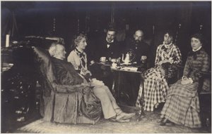 Porträtt av Richard Wagner med vänner och familj (svartvitt foto) av German Photographer
