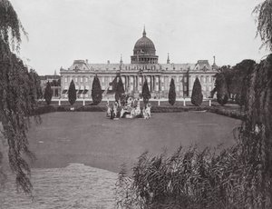 Potsdam, stadsslottet och Neptunusfontänen (svartvitt foto) av German Photographer