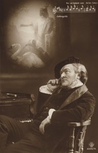 Simulerat porträtt av Richard Wagner (svartvitt foto) av German Photographer