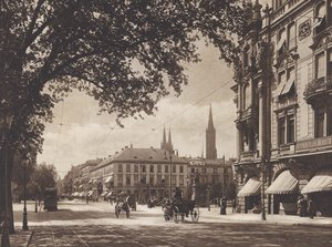Wiesbaden, Wilhelmstrasse (svartvitt foto)