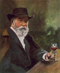 Wilhelm Busch, tysk konstnär, karikatyrtecknare och poet (foto i färg)