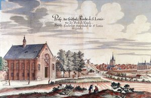 En utsikt över Paris (färggravyr) av German School