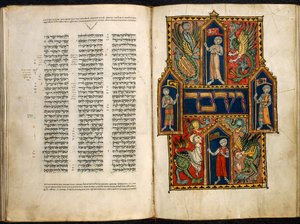 Lägg till. 15282 fol.179v-180 Dekorerat första ord i Numbers Book, från 